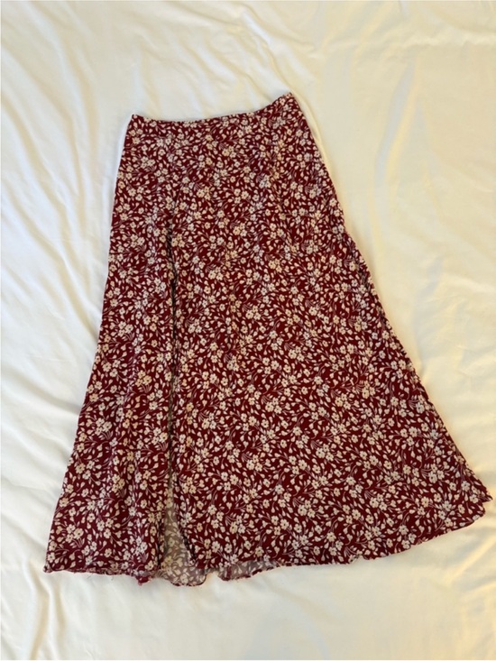 Reformation Dresses & Skirts - Reformation Burgundy Floral A-Line Midi Skirt